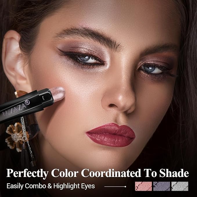 Classic 3PCS Neutral Eyeshadow Stick Makeup Set, Matte Cream Eye Shadow Eyeliner Brightener Pencil Crayon - Astral Dawn