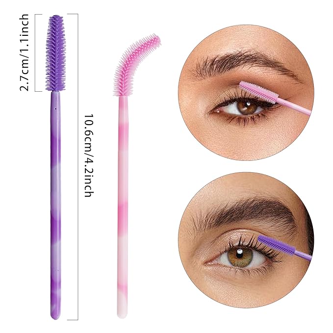 Disposable Silicone Eyelash Mascara Brushes Wands Applicator Eyebrow Brush Makeup Tool Kit Set Tool Bulk
