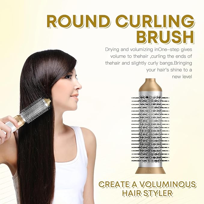 Hair Dryer Brush 5 in 1, Negative Ion Blow Dryer Brush Set Upgrade Hot Air Brush Air Styler Curling Wrap Air Curler, Curling Iron Hair Styling Tools As A Gift for Straight/Curl/Drying/Smoothing