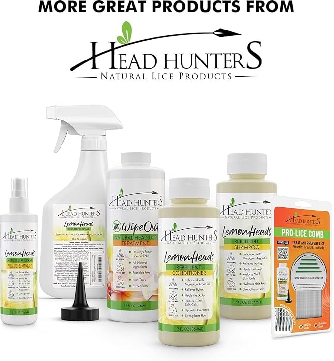 Lemon Heads Natural Lice Prevention Shampoo and Conditioner - Safe for Kids and Adults, 12 Ounce