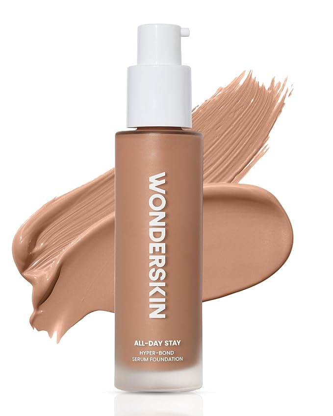 Wonderskin Hyper Bond All-Day Stay Serum Foundation – Waterproof, Transfer-Proof, 24HR Longwear Face Makeup with Niacinamide & Hyaluronic Acid – Lightweight, Natural Finish (Mood)
