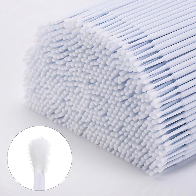Tbestmax 1200 Pcs Micro Applicator Brush, Micro Swabs, Disposable Eye Lashes Mascara Wands for Eyelash Extension(White)