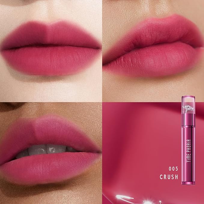 Altera Blurring Lip Tint 005 Crush, True Pink Glossy to Soft Matte Finish, Blur Lip Lines, Weightless No-Sticky Airy Velvet Texture, Vibrant Hydrating Long-Lasting Lip Makeup
