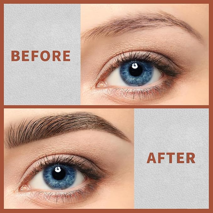 4-Fork Tip Microblading Eyebrow Pen - 2-in-1 Waterproof Eyebrow Pencil, Long-Lasting Natural Hair-Like Brows, Smudge-Proof & Easy to Use (02#Dark Brown)