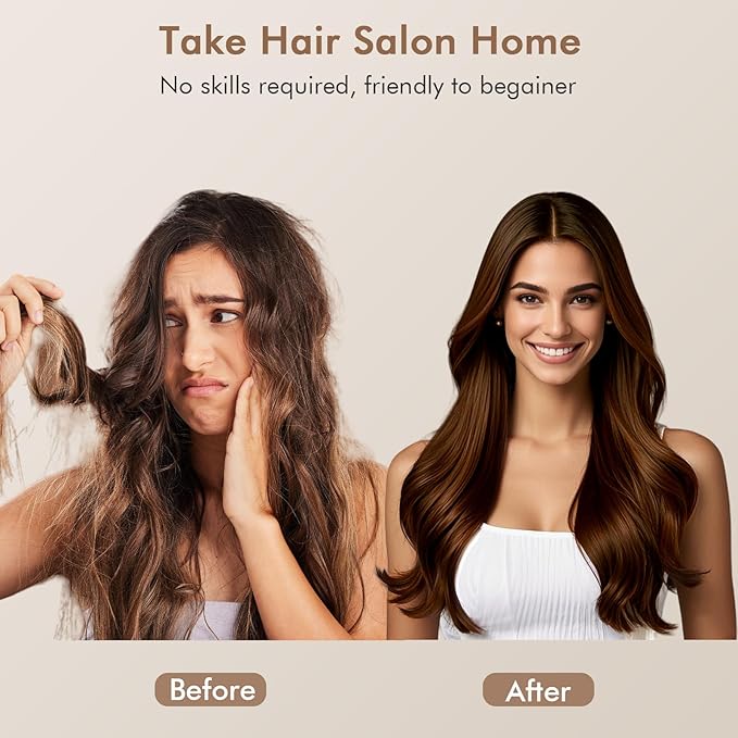 Blow Dryer Brush Hair Straightener | High-Speed 2-in-1 Hair Styler One Step Hot Air Brush Hair Dryer Volumizer with Straightening Comb for Silky Smooth 110000 RPM White