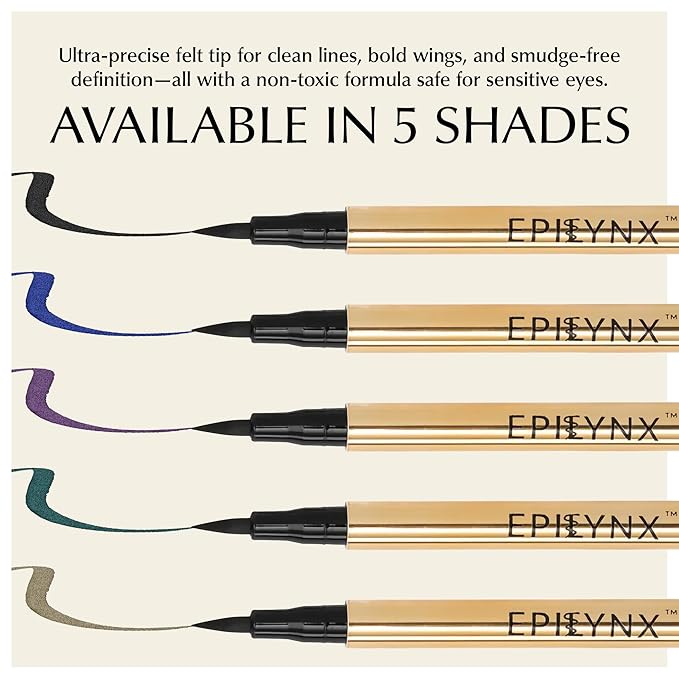 EPILYNX Waterproof Eyeliner - Smudge-Proof Liquid Eyeliner Pen with Precision Tip for Smooth, Long-Lasting Application - Vegan, Hypoallergenic & Gluten-Free Eye Liner - 2mL Green