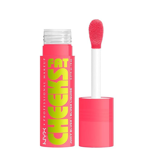 NYX PROFESSIONAL MAKEUP Fat Cheeks Liquid Blush, Buildable, Dewy Blush with Long-Lasting 12HR Wear - Guava Gush (Bright Pink)