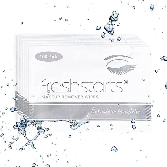 100 Bulk Pack Luxurious Makeup Remover Wipes, Guest Bathroom Essentials for Weddings, Restaurants, Bars & Clubs – Gray, Travel-Size, Disposable