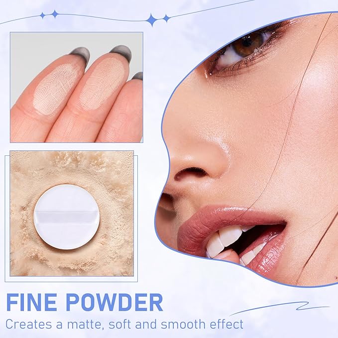 Oil Control Face Pressed Powder,Matte Smooth Flawless Setting Powder Makeup,Waterproof Long Lasting Finishing Powder,Cruelty Free Lightweight Face Cosmetics (02# NATURAL BEIGE)