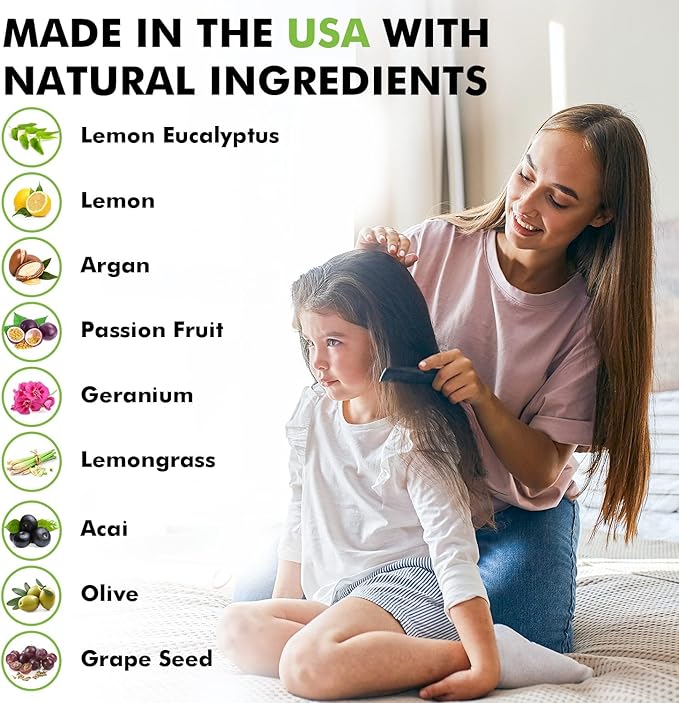 Lemon Heads Natural Lice Prevention Shampoo and Conditioner - Safe for Kids and Adults, 12 Ounce