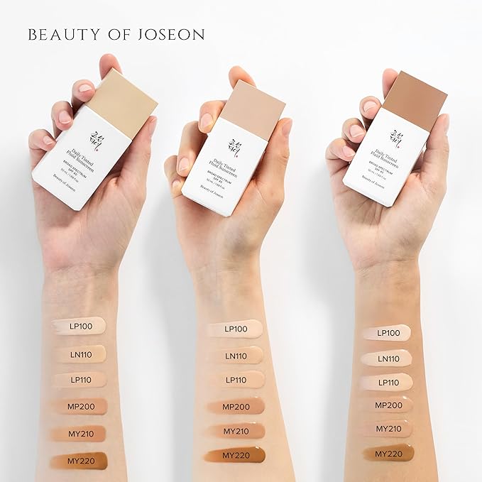 Beauty of Joseon Daily Tinted Fluid Sunscreen 12 Shades for Face Moisturizing Broad Spectrum SPF 40 Korean Skincare 50ml, 1.69 fl.oz #LP100