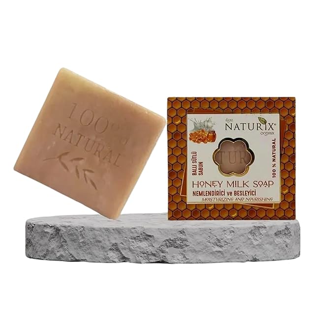 Organic Bar Soap Moisturizing Soap Made from Natural Oil | Hair Hand Face Body Bath Wash | Skin Care Cleanser Shampoo (Honey Milk)