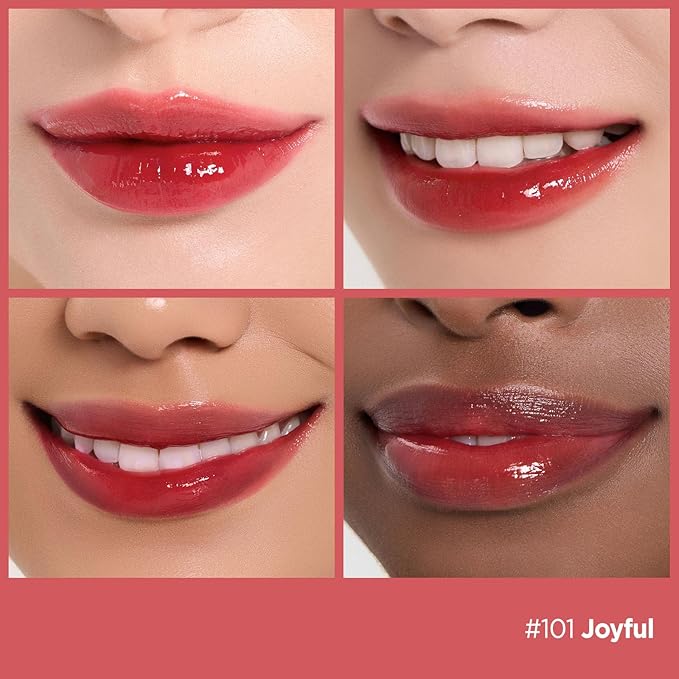 Laka Fruity Glam Lip Tint Mini, Glowing Lip Stain with Wide Color Spectrum, Hydrating & Lightweight Texture, Long-Lasting Bold Stain, Non-Sticky, Vegan, K-Beauty (101 Joyful)