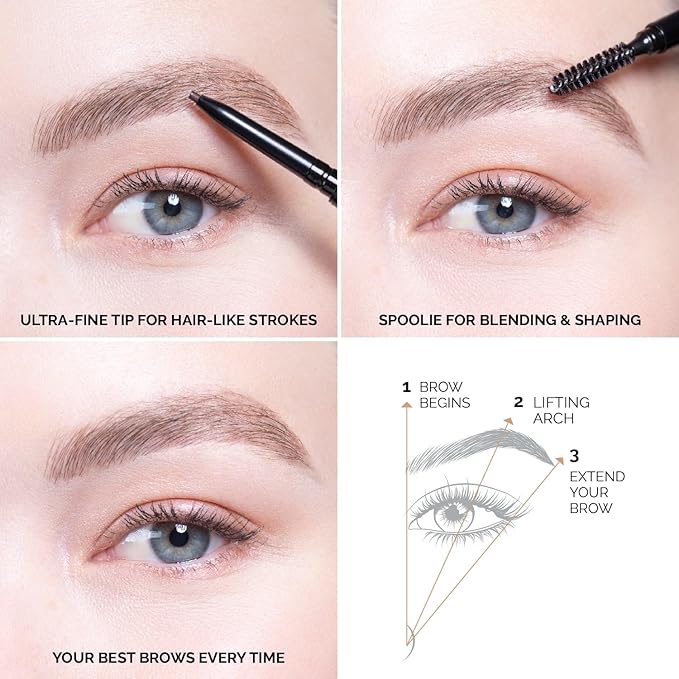 OFIR Brow Trace Precision Browliner | Waterproof, Ultra-Fine Tip Blonde Eyebrow Pencil | Smudge-Proof, Cruelty Free, Matte Finish | Long-Wear Brow Tool with Spoolie | Blonde Shot, 0.003 OZ
