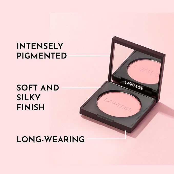 LAWLESS Make Me Blush Talc Free Velvet Blush, Sakura, Pink, 0.18 Ounce