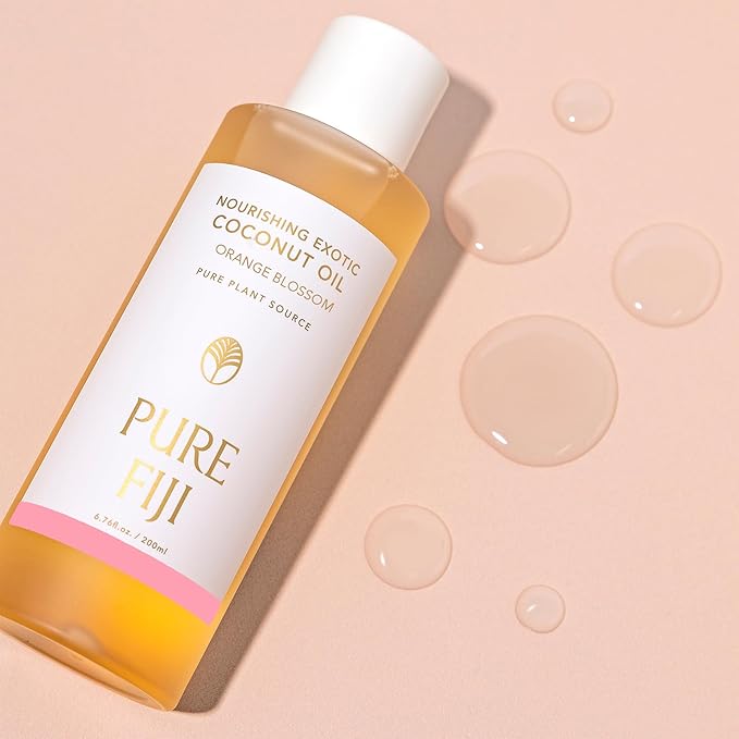 PURE FIJI Nourishing Exotic Coconut Body Oil, Orange Blossom (7.7 fl oz/230ml)