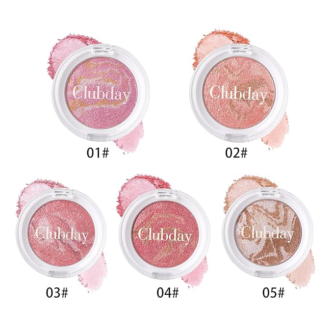 Marbleized Blush Powder Long-Lasting, Glowing Finish, Smooth & Blendable, Suitable for All Skin Tones, 0.12 Oz-02