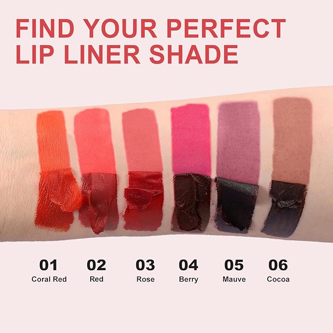Lip Liner - Lip Stain Peel Off Moisturizing Long-Lasting & Waterproof Transfer Proof & Plumping, Non-Stick Cup Lip Liner Stain Tint For All Skin Types (Rose, 1 PCS)