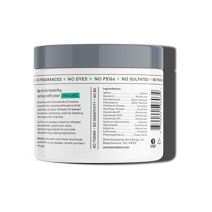Moisturizing Cream - Facial Moisturizer & Body Cream for Sensitive Skin and NEA Approved for Eczema Relief - Ceramides & Hyaluronic Acid with No Common Irritants