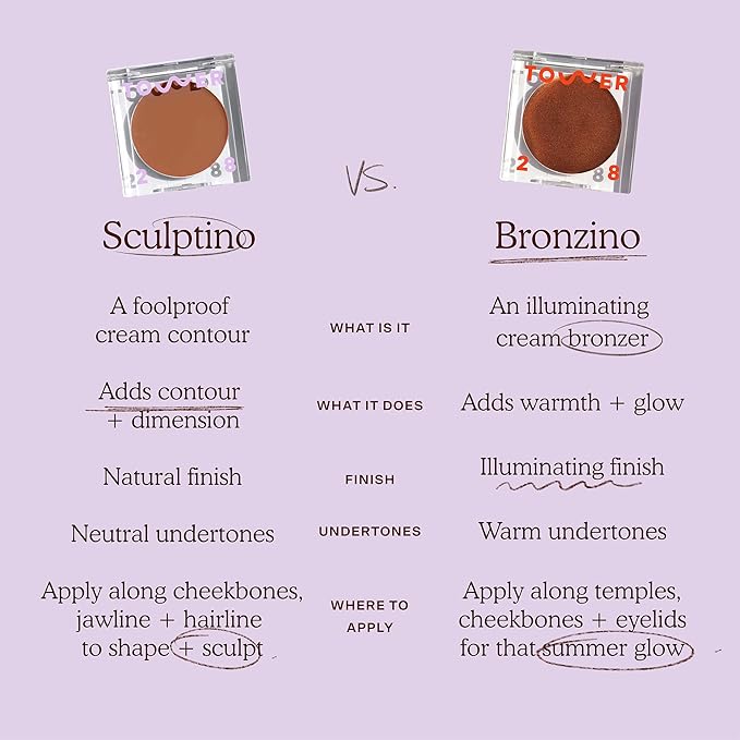 Tower 28 Sculptino Soft-Matte Cream Contour and Bronzer - Clean, Cruelty-Free Face Makeup – Sensitive Skin Safe - Shade: Broad, Fair Light with Neutral Undertones, 0.16 FL Oz / 4.5 mL