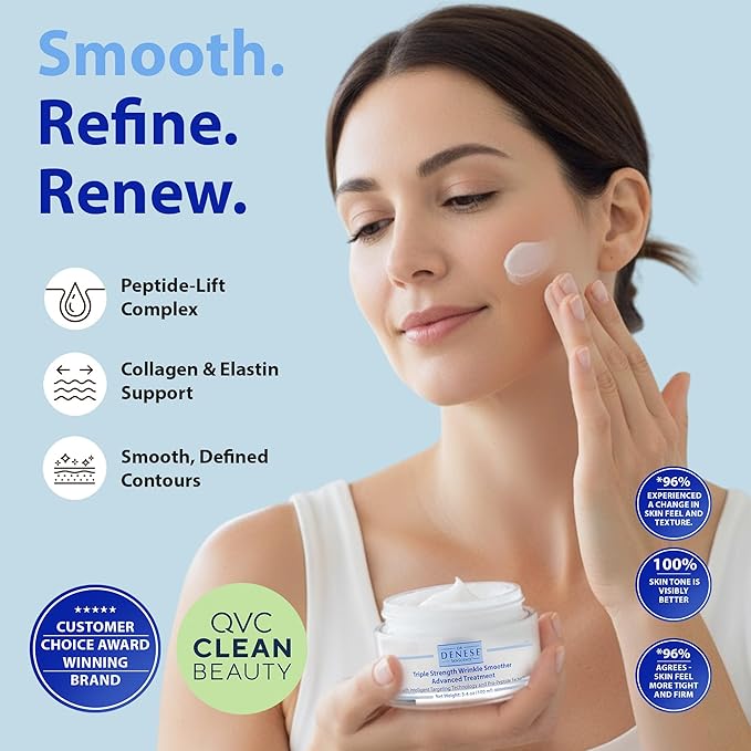 Dr. Denese Triple Strength Wrinkle Smoother Advanced Treatment 3.4 oz – Night Cream with Triple Amount of Peptides vs Industry Standards – Retinol & Hyaluronic Acid Hydrating Power – Paraben Free