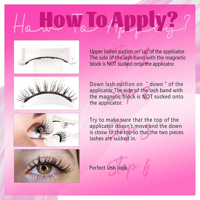 Veleasha Magnetic Eyelashes Manga Lashes Soft Lash Magnetic Lashes with Applicator Natural Look Reusable No Glue Easy to Apply & Remove Spiky False Eyelashes Eyelash Wispy (Diva)
