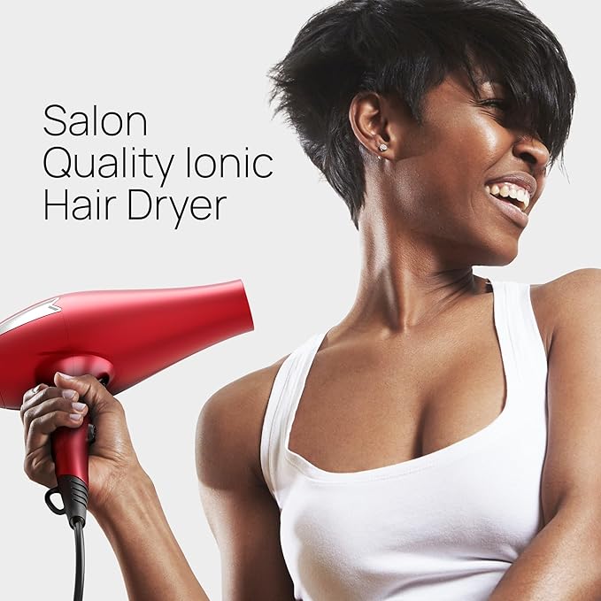 TREZORO Professional Ionic Hair Dryer for Salon - 2200W Powerful Blow Dryer - Lightweight Travel for Normal & Curly Hairs Includes Volume Styling Nozzle