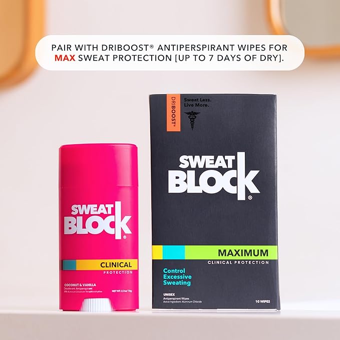 SweatBlock Clinical Strength Deodorant for Women Coconut and Vanilla Scent 48 Hour Sweat and Odor Protection Daily Use Formula Designed for Long-Lasting Freshness and Confidence Dermatologist Tested