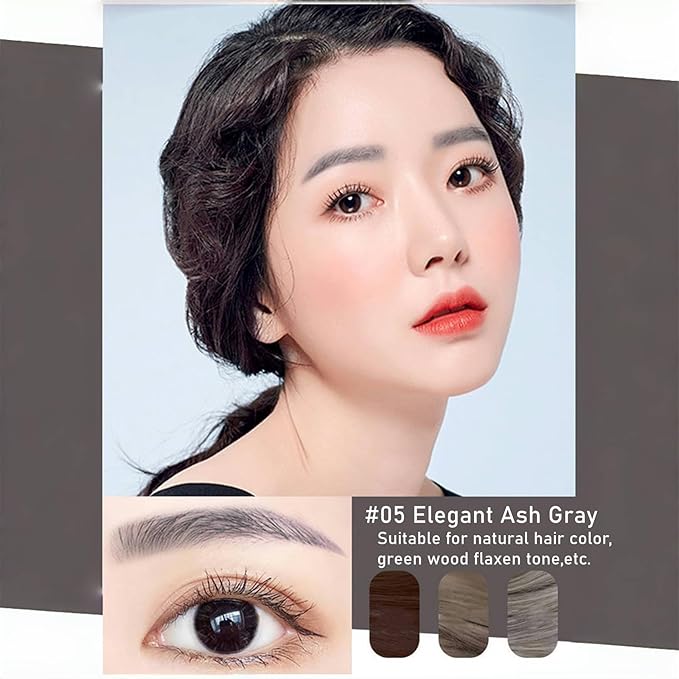 Eyebrow Pencils for Women,6Pack Micro Brow Pencil Waterproof Smudgeproof,Ultra-Precise Tip,Gray Eyebrow Pencil for Older Women,Built-In Spoolie Brush,05 Elegant Ash Gray.