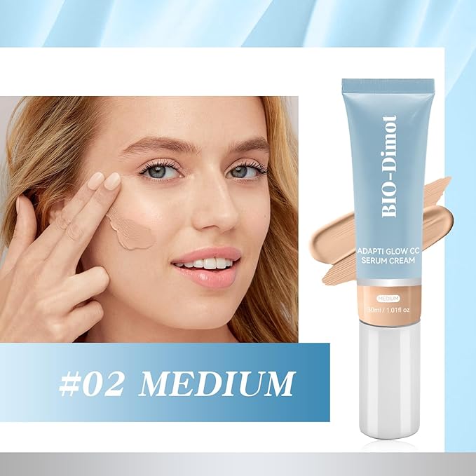 CC Cream for Older Women, 2PCS CC Cream Foundation, Lightweight Moisturize Natural Coverage, Color Correcting Make-Up Base Foundation, Travel Size Waterproof Skin Tone Adjusting -3.6 Fl Oz, Medium