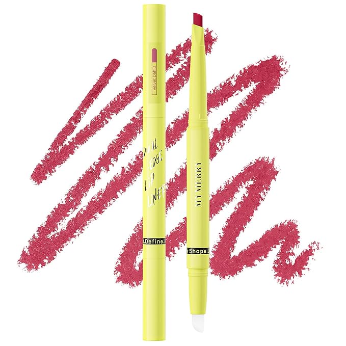 2-in-1 Lip Filler Liner w/Blending Tip, Creamy Matte Lip Pencil for Defining, Shaping & Featherproof Lock, Infused Jojoba Oil & Vitamin E, Vegan & Cruelty-Free, Velvet Dahlia