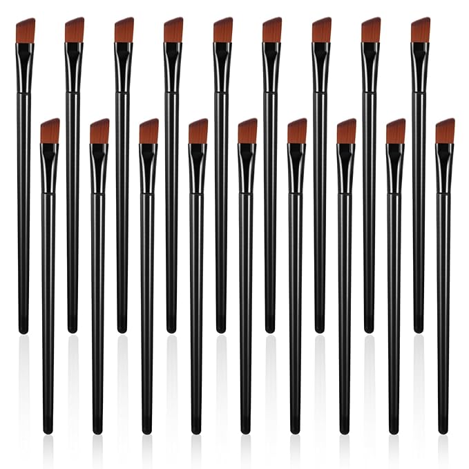 100 PCS Angled Eyeliner Brush Set, Eyebrow Brush Flat Eyebrow Tint Brushes Flat Eyebrows Tint Brushes Ultra Thin Makeup Brushs Fine Slanted Eyebrows Brushs Applicator Eye Makeup BrushApplicator