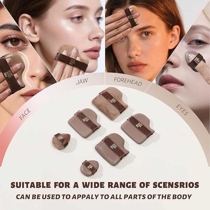 24Pcs Powder Puff Set with 4 Cases, Velour/Leather/Air Cushion Makeup Puff, Reusable & Washable, Ideal For Foundation, powder cream, Setting, concealer, Wet Dry Makeup tools (4Box)