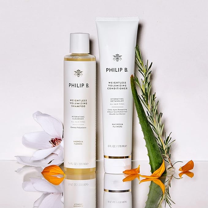 PHILIP B Weightless Volumizing Conditioner, 6 fl. oz. (178 ml) - Ultra-light Hair Detangler, Adds Extra Body and Shine