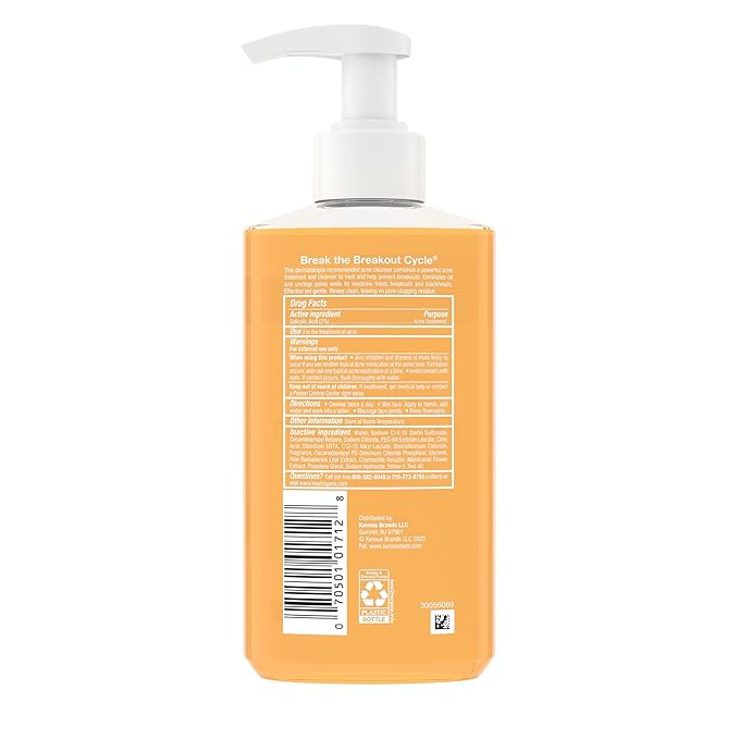 Neutrogena Oil-Free Acne Face Wash, Breakout Prone Skin Facial Cleanser with 2% Salicylic Acid Acne Treatment for Face, 9.1 fl. oz