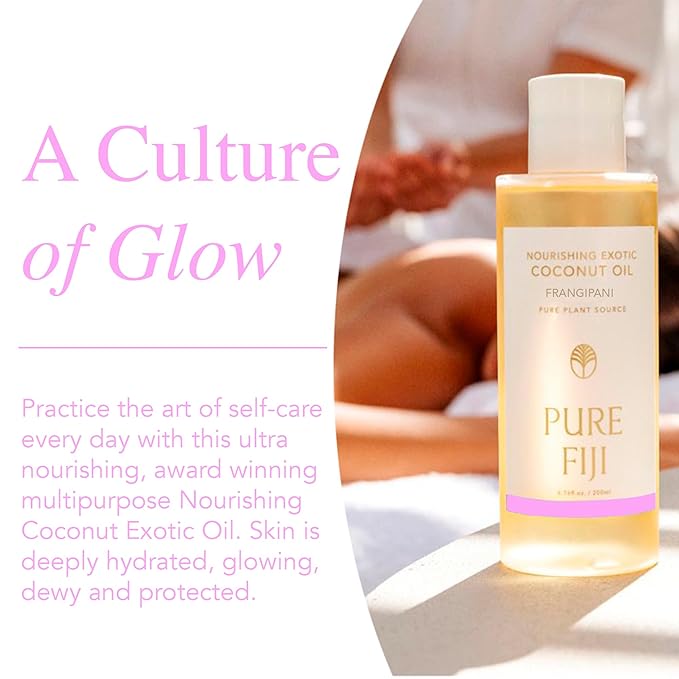 PURE FIJI Nourishing Exotic Coconut Body Oil, Frangipani (7.7 fl oz/230ml)