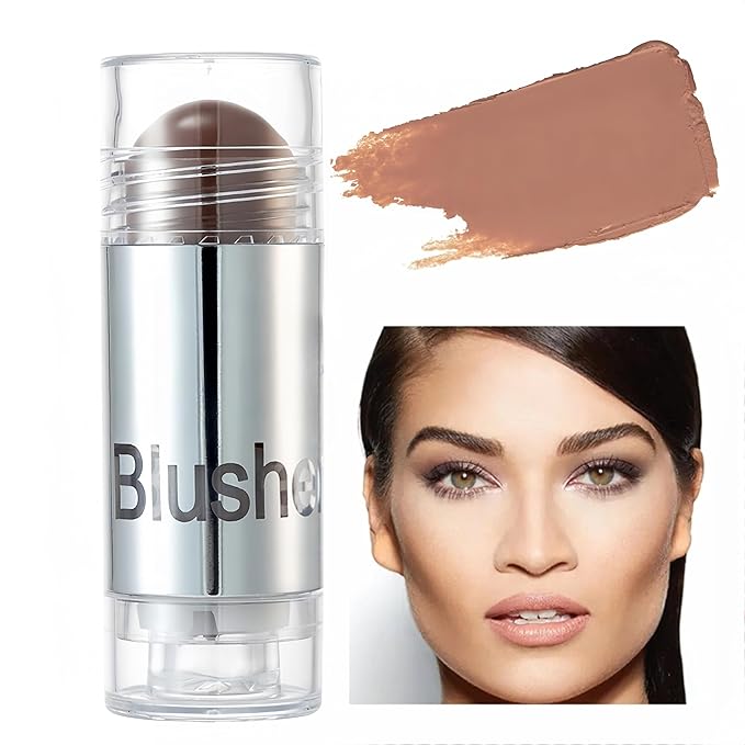 8 Color Multi-use Face Cream Blush Stick for Cheeks, Hydrating Long Lasting Makeup Blush Highlighter Stick for Cheeks Eyes Lips for Women(08)