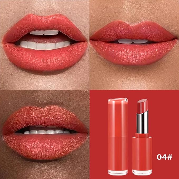 Matte Creamy Lipstick for Women, Long Lasting Waterproof Velvet Lipstick, Lip Stick Crayon Buildable Blendable Creamy Color, Moisturizing Longwear Lip Makeup 04#