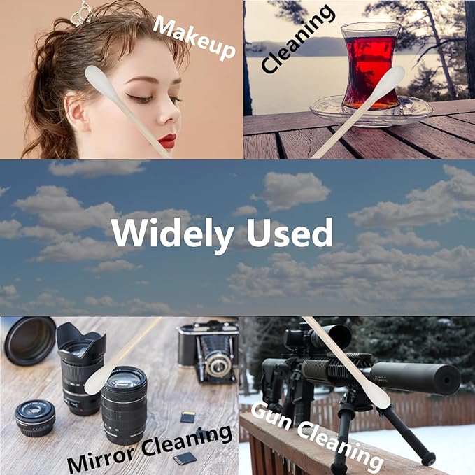 6 Inch Long Cotton Swabs,500pcs Cotton Swabs,Long Cotton Swabs with Wooden Handle,Great for Gun Cleaning,Pet Care and Makeup