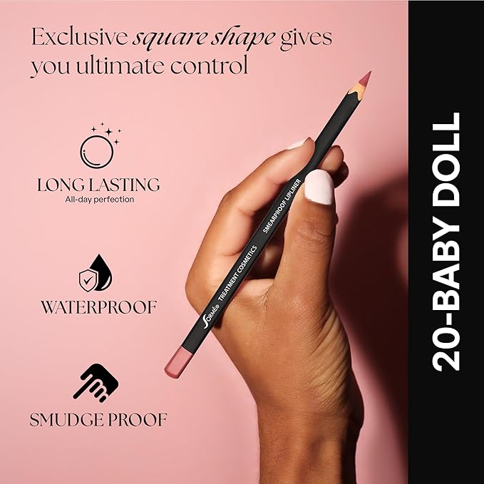 Sorme Waterproof Lip Liner - Non-splintering Smearproof Lip Liner - Revitalizing with Lecithin, Vitamins C and E