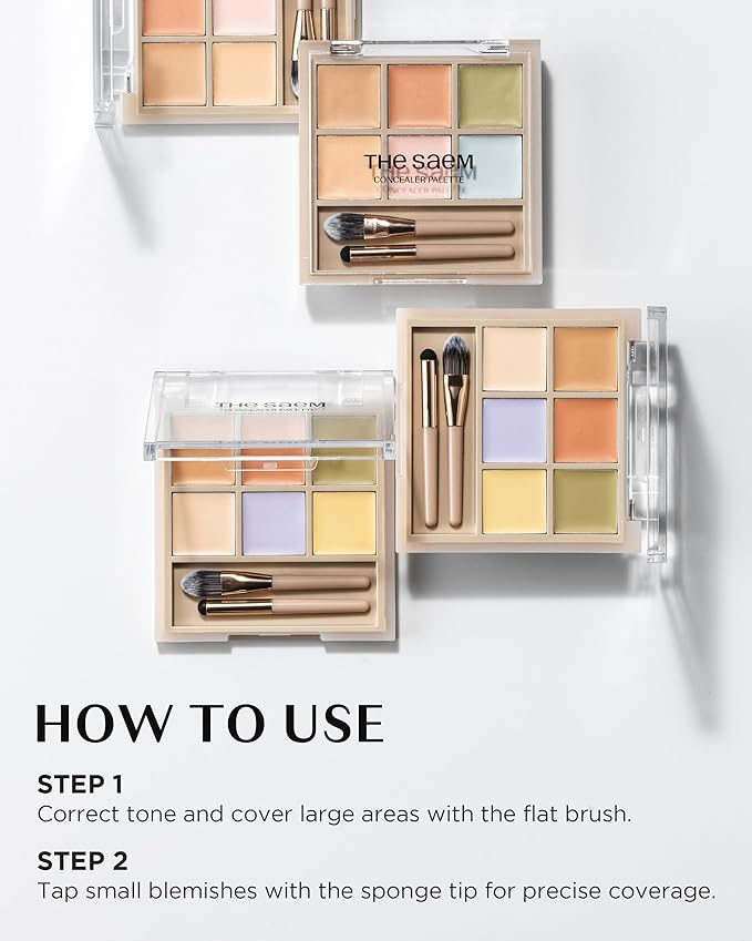 THESAEM Cover Perfection Concealer Palette 01 Cover&Correct - Multi Use 6 Colors Correcting Conceal Palette - for Dark Circles, Imperfections, Face Tone Corrector, Ideal for Fair to Light Skin