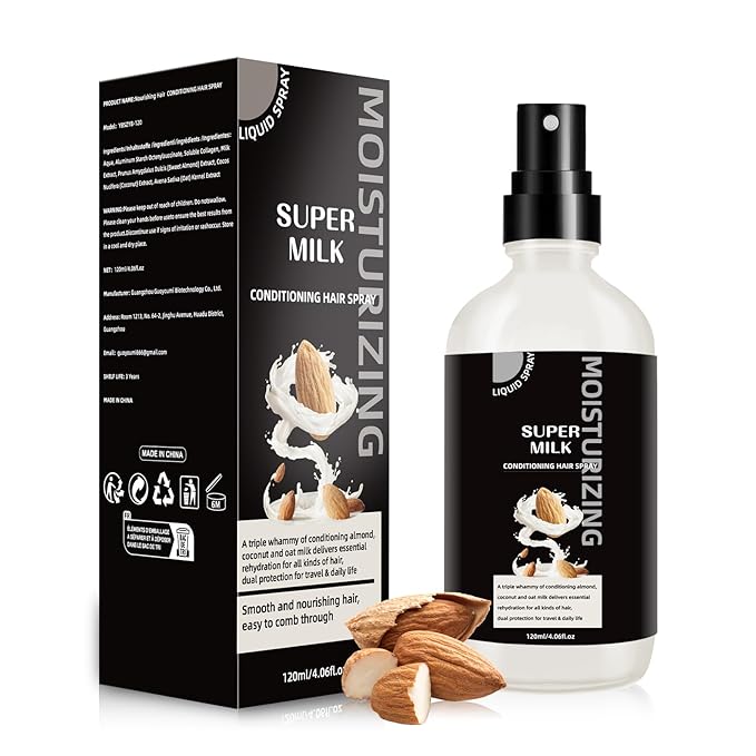 Super Milk Conditioning Hair Primer, Nourishes Softens Hair, Intensely Moisturizes, Anti Frizzy Dry Hair, Leave In Conditioner Spray for All Hair Types