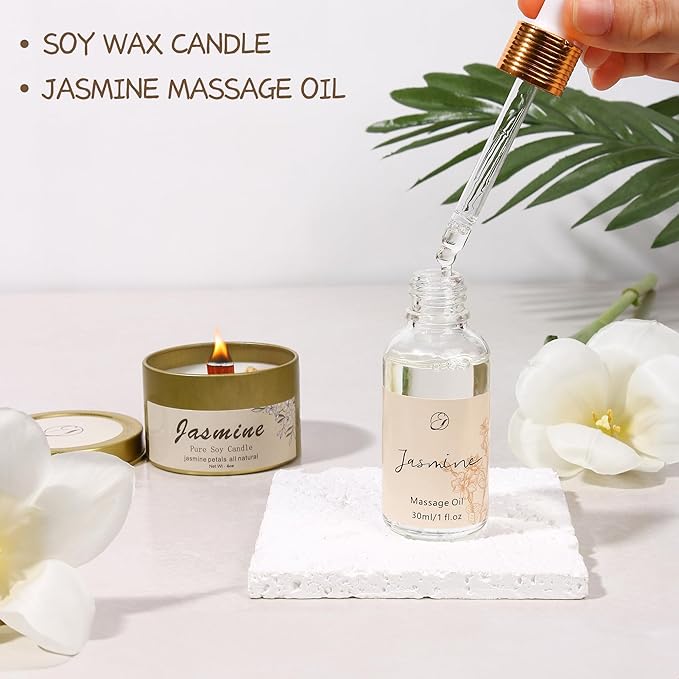 Spa Gifts for Women Christmas Gifts Jasmine Bath Gift Baskets Relaxing Self Care Gift for Mom Girlfriend Sister Wife Auntie Home Bath Care Package Thank You Gift Birthday Gift Friendship