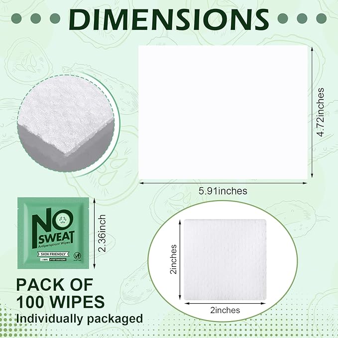 Timgle 150 Pcs Mini Travel Deodorant Wipes Individually Wrapped Antiperspirant Armpit Deodorant Body Sweat Wipes for Teens Women Men Sports Travel Underarm Sweating (Cucumber)
