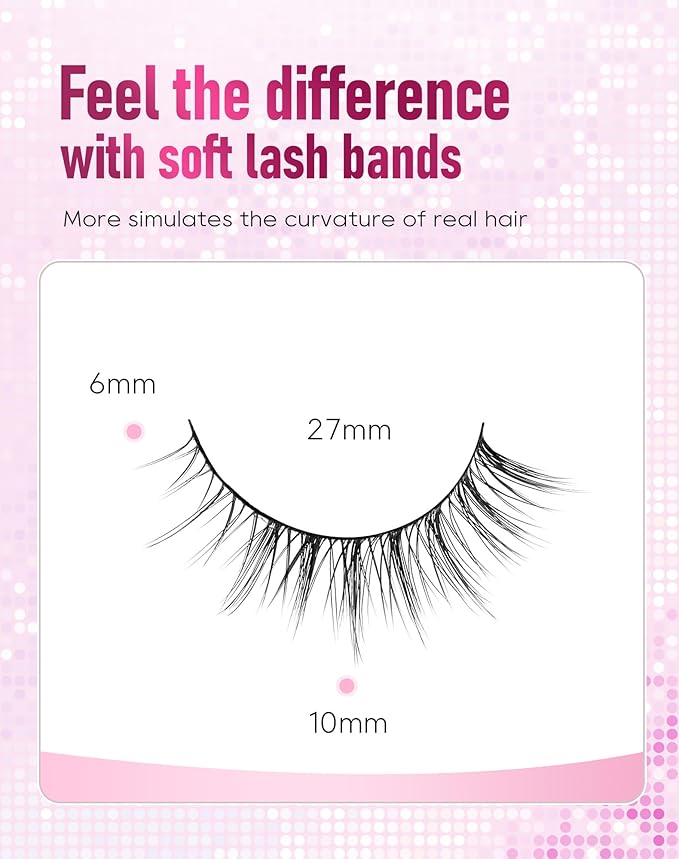Frihappy Short Lashes Natural Eyelashes Wispy Lashes Natural Look Fake Lashes Small Lashes False Eyelashes 3/4 Lashes FRH-50