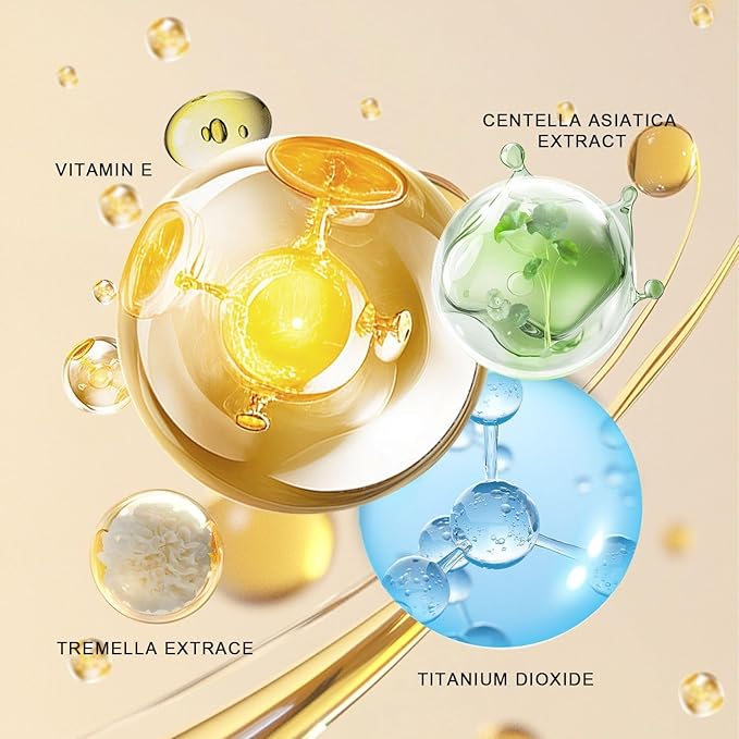 Mushroom Head Air Cushion CC Cream - BB Cream Face Makeup for Mature Skin, Moisturizing Cover Balm Foundation & Long-Lasting Color Correcting Concealer, Even Skin Tone for All Skin Types (Natural)