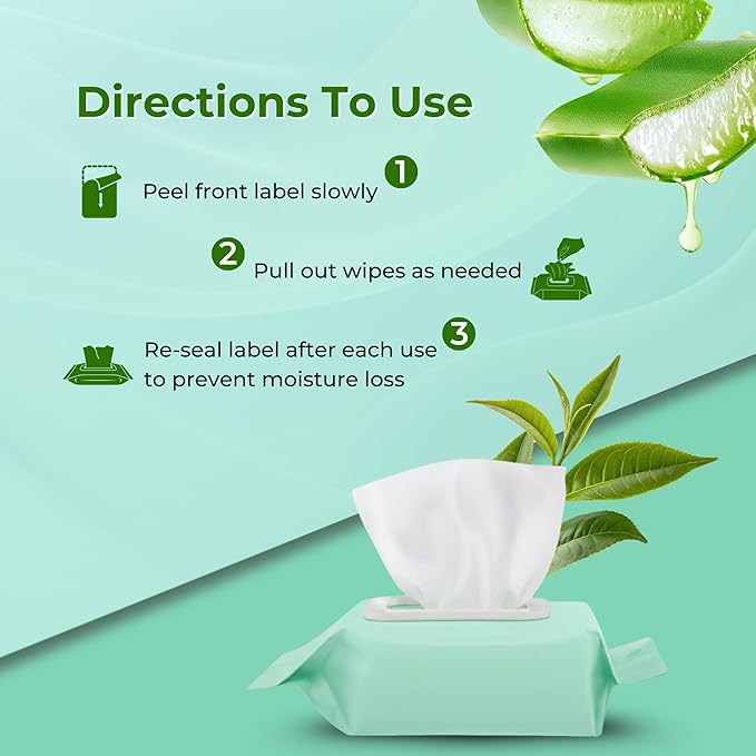 Feladel Aloe Vera Makeup Remover Wipe, 120pcs Gentle & Hydrating Face Wipes With Aloe Extract | Soft, Non-Irritating Cleansing Wipes for All Makeup Types & Daily Use