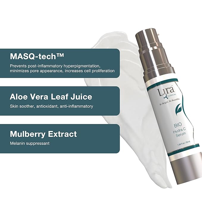 Lira Clinical BIO Hydra C Serum – Vitamin C Face Serum with Citric Acid and Plant Stem Cells – Hydrates Skin and Reduces Visible Signs of Aging – Daily Skincare Solution with Antioxidants - 50 ml