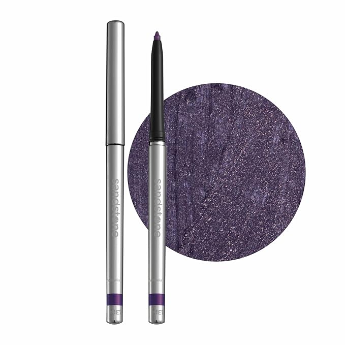 Hypoallergenic Waterproof Eyeliner - Fragrance Free Metallic Eye liner - Vegan and Cruelty Free Eye Pencil - Eyeliner Pencil for Sensitive Eyes (Purple Space)