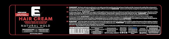 Elegance Hair Cream, 8.45 Oz, Hair Cream that Nourishes, Protects and Deeply Moisturizes your Hair, Suitable for all Hair Types